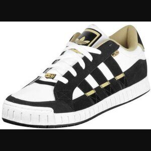 Adidas Originals White Gold Black 10.5 Shoe Sneaker Runner  Like New
